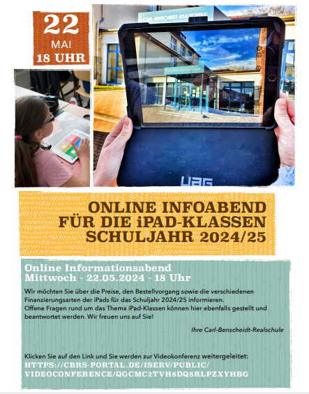 Online Infoabend iPads 2024/25